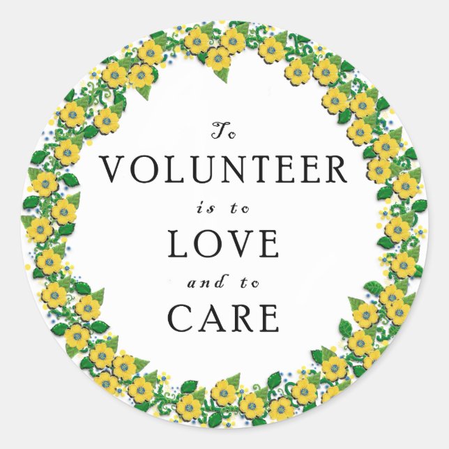 Pegatina Redonda Apreciación de los voluntarios (Anverso)