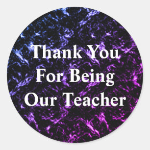 Pegatina Redonda Apreciación del profesor Resumen del aula púrpura