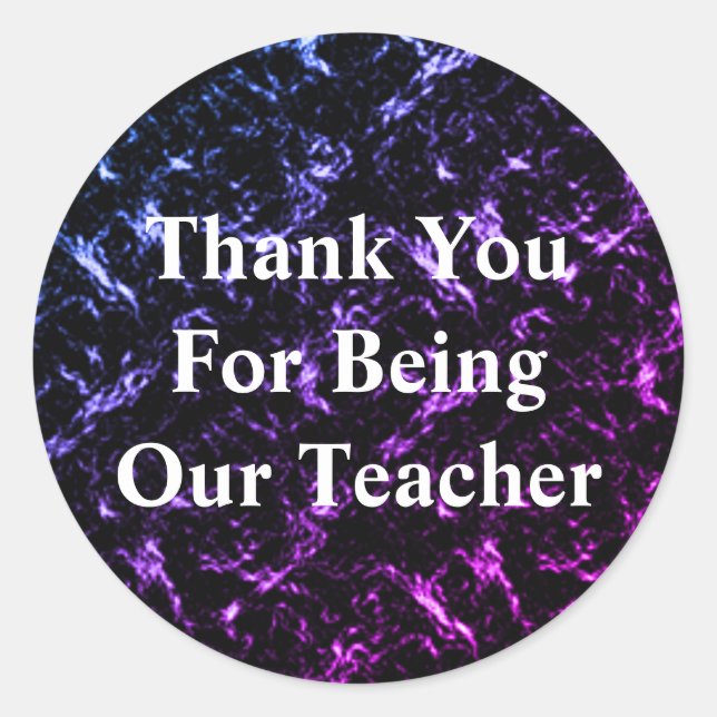 Pegatina Redonda Apreciación del profesor Resumen del aula púrpura (Anverso)