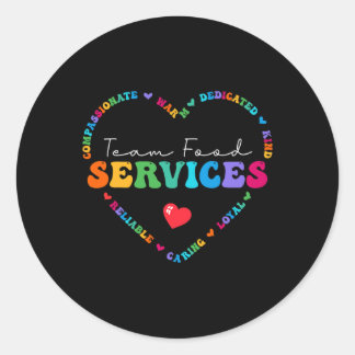 Pegatina Redonda Apreciación por los servicios de comida de equipo 