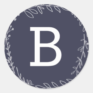 Pegatina Redonda Apreciado   Pegatinas de vacaciones en monograma