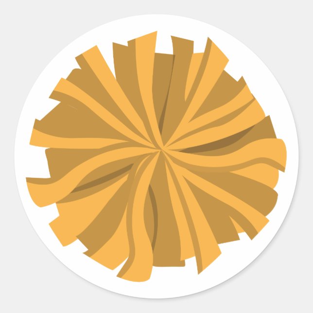 Pegatina Redonda Apreciador amarillo Pom Pom (Anverso)