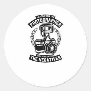 Pegatina Redonda Aprender del fotógrafo