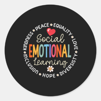 Pegatina Redonda Aprendizaje Emocional Social Profesor Consejero Se