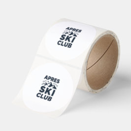 Pegatina Redonda Apres Ski Club Mountain Logo - Custom Mens Winter 