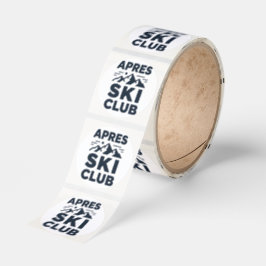 Pegatina Redonda Apres Ski Club Mountain Logo - Custom Mens Winter 