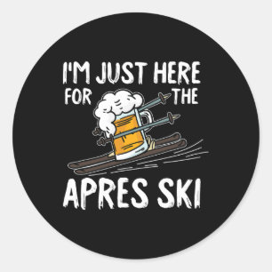 Pegatina Redonda Apres Ski Funny Skier Winter Sport Skift