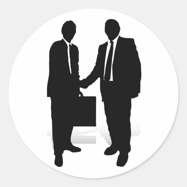 Pegatina Redonda apretón de manos (Anverso)