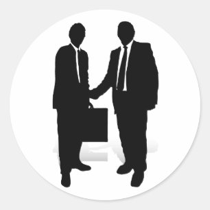Pegatina Redonda Apretón de manos