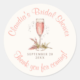 Pegatina Redonda Apricot de bolas de champagne