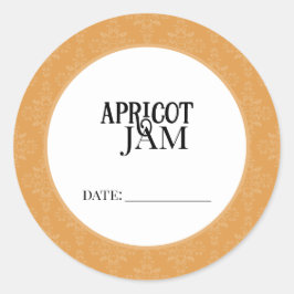 Pegatina Redonda Apricot Jam Canning Lid Labels