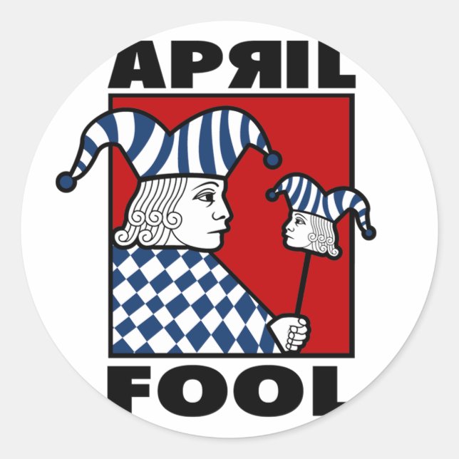 Pegatina Redonda April Fools (Anverso)