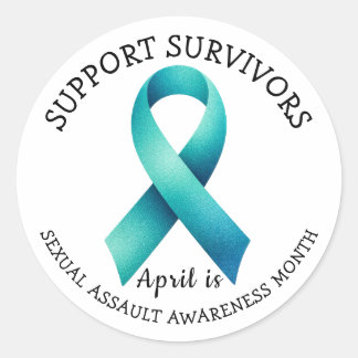 Pegatina Redonda April is Sexual Assault Awareness Day