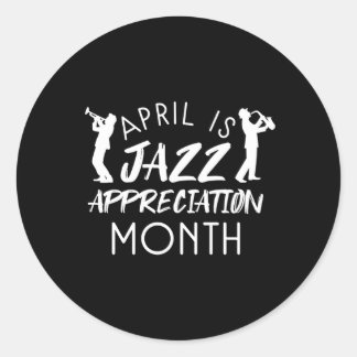 Pegatina Redonda April National Jazz Apreciation Month Celebration 