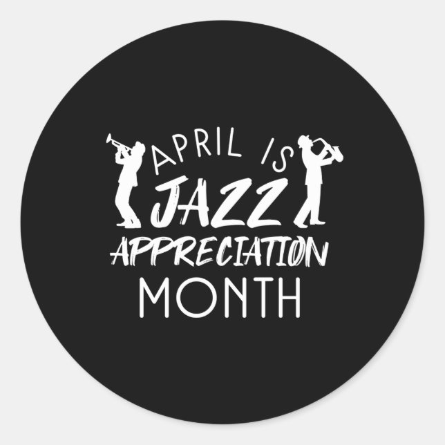 Pegatina Redonda April National Jazz Apreciation Month Celebration 