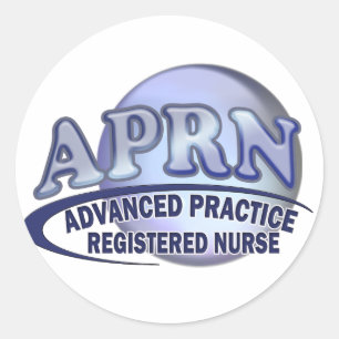 Pegatina Redonda APRN LOGO práctica avanzada ENFERMERO registrado