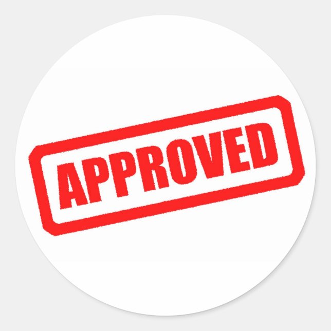 Pegatina Redonda Aprobado (Anverso)
