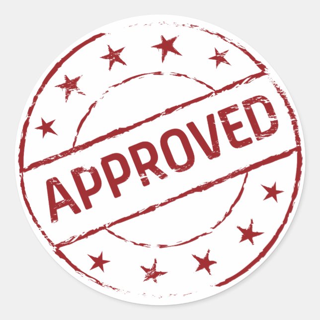 Pegatina Redonda Aprobado (Anverso)