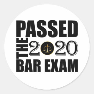 Pegatina Redonda Aprobado el examen de bar 2020