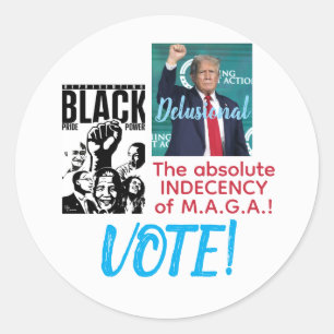 Pegatina Redonda Apropiación cultural anti-Trump anti-MAGA