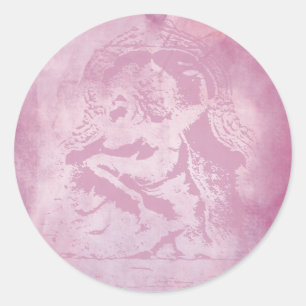Pegatina Redonda Apsara Pink