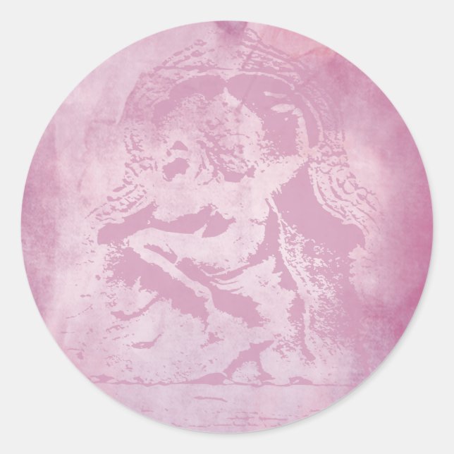 Pegatina Redonda Apsara Pink (Anverso)