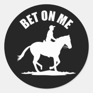 Pegatina Redonda Apuesta Sobre Mí - Carreras De Caballo Hoodie