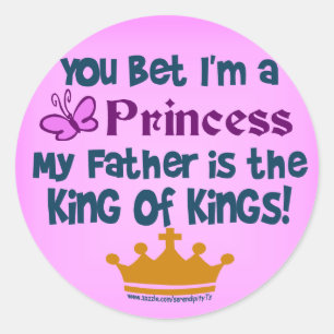 Pegatina Redonda Apuesto a que soy una princesa