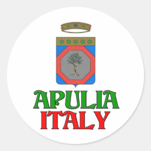 Pegatina Redonda Apulia Italia