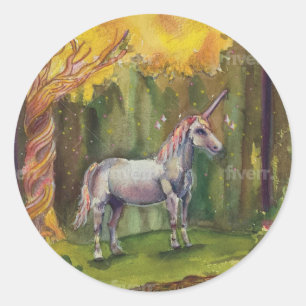 Pegatina Redonda Apuñaladores de unicornio