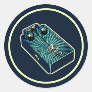 Pegatina Redonda Aqua blue Fuzz