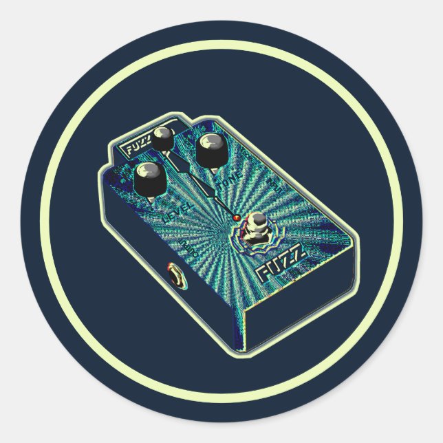 Pegatina Redonda Aqua blue Fuzz (Anverso)