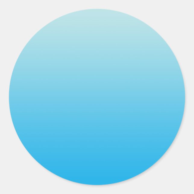 Pegatina Redonda Aqua Blue Ombre (Anverso)