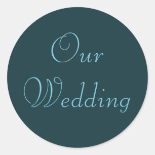 Pegatina Redonda Aqua francesa, nuestros stickers de boda