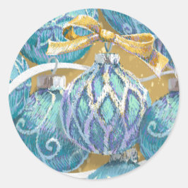 Pegatina Redonda Aqua Navidades Balls