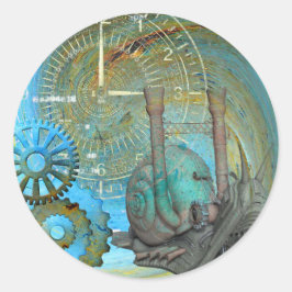 Pegatina Redonda Aqua Steam Snail Traveller