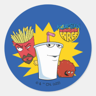 Pegatina Redonda Aqua Teen Hunger Force Explosive Graphic