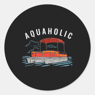 Pegatina Redonda Aquahólico juego de palabras - divertido amante de