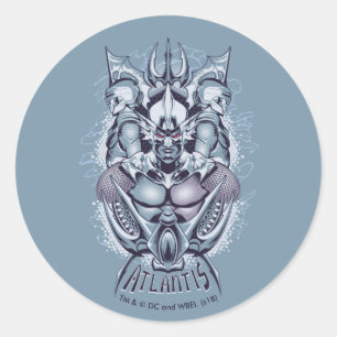 Pegatina Redonda Aquaman   King Orm of Atlantis Graphic