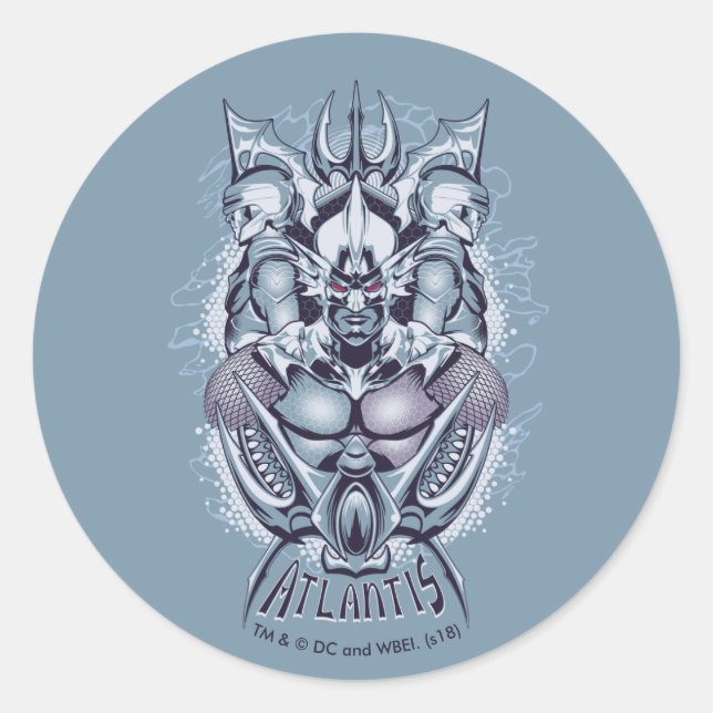 Pegatina Redonda Aquaman | King Orm of Atlantis Graphic (Anverso)