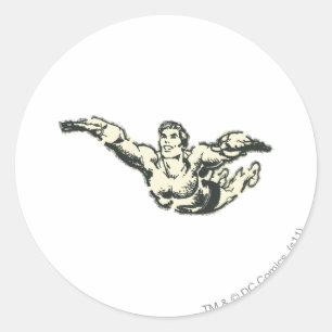 Pegatina Redonda Aquaman Soars BW