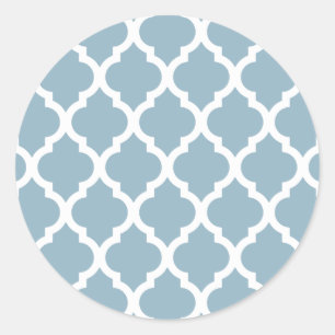 Pegatina Redonda Aquamarine Moroccan Tile Trellis