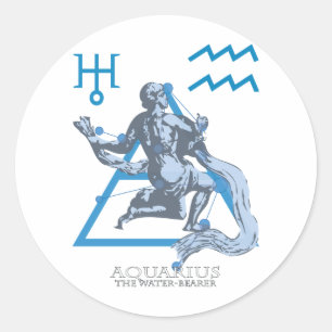 Pegatina Redonda Aquarius