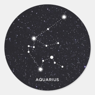 Pegatina Redonda Aquarius