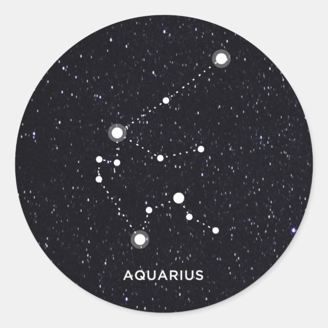 Pegatina Redonda Aquarius (Anverso)