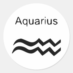 Pegatina Redonda Aquarius