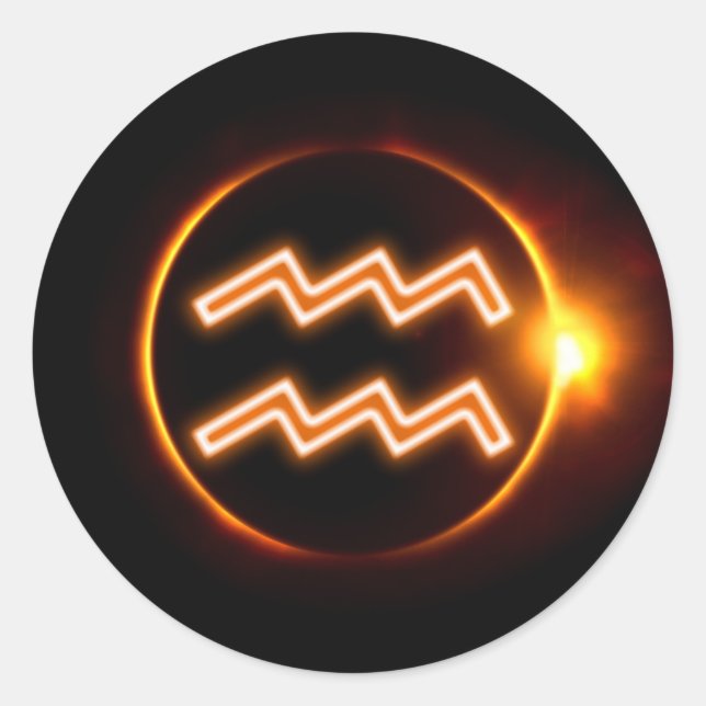 Pegatina Redonda Aquarius (Anverso)