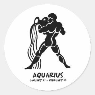 Pegatina Redonda Aquarius