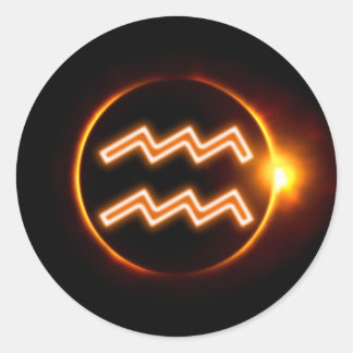 Pegatina Redonda Aquarius