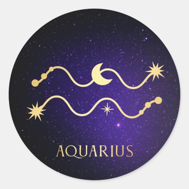 Pegatina Redonda Aquarius (Anverso)
